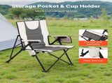 Folding Camping Chair, 3 Reclining Positions, Outdoor High Back Camping Chair, 260lbs Weight V952-PTTYGBTYRDXHFQV64002V0