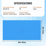 VEVOR Solar Cover, 36 x 18 ft Rectangle Solar Blanket fors, Inground Above Ground Swimming V952-TYNJRYCMJX36VPCRZV0