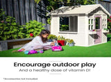 ROVO KIDS Cubby House, Wooden Outdoor DIY Timber Cottage Style Playhouse, for Children V219-PLYCBHRV1WTA