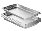 6 Pack Hotel Pans, Full Size Anti-Jam Steam 0.8mm Thick Stainless Steel Restaurant Steam Table V952-11QCCPWG25YCP9ZNIV0