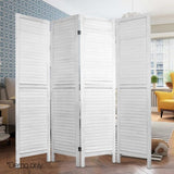 Artiss 4 Panel Room Divider Screen 163x170cm Louver White RD-B-0539-4P-WH