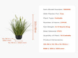 Artificial Grass, 2 Pack 889mm Cattail Grass in Pot, Premium PVC Faux Fake Greenery Shrubs V952-DPKXPLWCLS35CCHPH001V0