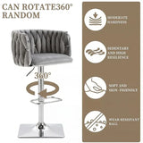 SERENIT Modern Velvet Breakfast Bar Stools Swivel Barstools Adjustable Counter Stools with Backrest V255-SE-SP1782R-GREY