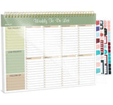 4Pack Weekly To Do List Notepad, 8.5"x11" Desk Planner 52 Sheets, 100GSM Paper Undated Habit V1107-121-09398-BLU-4PACK