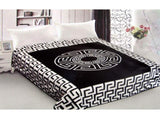 800GSM Luxury Reversible Mink Blanket Greek Key Black Queen 200 x 240 cm V442-ABR-BLANKET-800GSMGREEKKEY-BLACK-QS