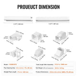 Mini Split Line Set Cover 76.2mm W 5400mm L, PVC Decorative Pipe Line Cover For Air Conditioner with V952-BSKSQFTSKDGXB3X6AV0