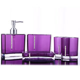 5PC/Set Acrylic Bathroom Accessories Bath Cup Bottle Toothbrush Holder Soap Dish V1294-YM0722-JYJJ19606-5