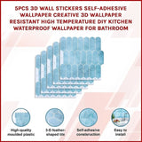 5pcs 3D Wall Stickers Self-adhesive Wallpaper Resistant High Temperature V63-911671