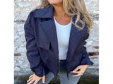 Female Trench Coat Casual Double Breasted Jacket Fall Fashion Outerwear Light Khaki L V1370-AZ4-10424