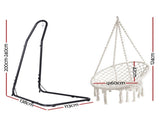 Gardeon Hammock Hanging Chair with Steel Stand HM-CHAIR-SWING-CREAM-A
