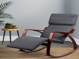 Artiss Rocking Armchair Footrest Nursing Charcoal Afton ARMCHAIR-10-CH