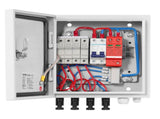 PV Combiner Box, 4 String, Solar Combiner Box with 15A Rated Current Fuse 63A Circuit Breaker V952-GFHLX4HL15ATMYRICY3