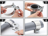 4 Pcs 3 Inch Muffler Clamp, Narrow Band Muffler Clamp Stainless Steel for Pipes and System Repair V1258-DP02-C-3063