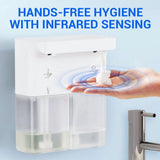 Dual Automatic Hand Dishs Soap,5.8x3.2x8.9Inch Wall Mounted Touchless Foaming Soap V1366-AZ2-W-26504