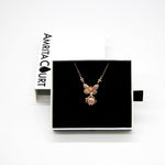 Gift Box - Butterfly Rose Gold Aroma Necklace + Purify Oil Blend V760-GBAJ - 31