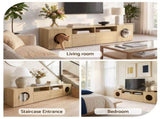 Artiss 185CM TV Unit with Cat House Storage Cabinet Pine FURNI-N-TV180-CAT-WD-AB