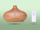 (2-Pack) 550ml Wood-Grain Ultrasonic Aroma Diffuser and Humidifier with 7-Color LED Night Light and V1265-AU-178-QIANMU-2
