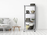 Modular Wire Storage 45x45cm Steel Shelving Chrome With Wheels For Garage Warehouse Or Kitchen V63-841291