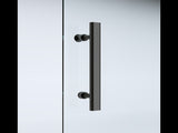 120-130cm Adjustable Wall to Wall Sliding Glass Shower Door in Black V63-847041