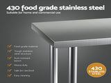 Cefito Stainless Steel Kitchen Benches Work Bench 910x610mm 430 SSKB-430S-36
