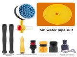 Yellow and Black Rotating Car Washing Brush with Foam Sprayer, High-Pressure Cleaning Tool, 5m Hose V888-ELOSUNG17400