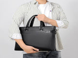 Black Men's PU Leather Briefcase - Waterproof Laptop Messenger Bag with Adjustable Strap - Large V888-ELOSUNG57015-1
