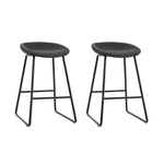 Artiss 2x Bar Stools Kitchen Dining Chairs Counter Stool PU Leather Metal BA-TW-8320-BKX2