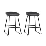 Artiss 2x Bar Stools Kitchen Dining Chairs Counter Stool PU Leather Metal BA-TW-8320-BKX2