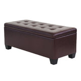 Artiss Storage Ottoman Blanket Box 97cm Leather Brown OTM-L2-BR