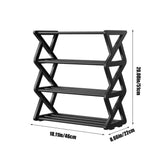 4 Tier Shoe Rack Organizer for Entryway Closet - Plastic Stackable Shoe Storage Shelves for Men V1366-AZ2-W-12979