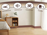 Flexible Wall Base Baseboard Molding Trim, 4 Inch Self-Adhesive Vinyl, Peel and V1259-DP01-A-2223