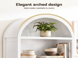 Artiss Buffet Sideboard Cabinet Pantry 180CM Arched Storage Bookshelf White FUR-Z-SID180-ARCH-WH-AB