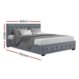 Artiss Bed Frame Queen Size Gas Lift Grey TIYO BFRAME-F-TIYO-Q-GY-ABC