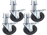 4 Pack 5 Inch Scaffolding Swivel Caster Wheels Heavy Duty Rubber Casters with Dual Locking 1.26 Inch V767-VVR-JLTX13-5-4XJL32FGV0