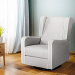 Artiss Recliner Armchair 360� Swivel Grey Fabric RECLINER-A15-FA-GY