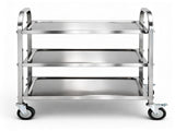 Cefito 3-Tier Stainless Steel Kitchen Trolley with Wheels 89X50X83cm SSKB-201S-3TWHEEL-29