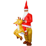 Santa Riding Reindeer Cartoon Costumes Air Model Inflatable Costume Funny Dress Up Props Halloween V1263-JX-7893