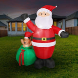 Santaco Christmas Inflatable Outdoor Santa Claus Elk 2.2M Xmas Decoration Light INFL1042