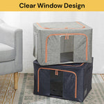 Foldable Storage Box Crushed Steel Frame Clothes Quilt Toys Organizer 24L V201-W12783614