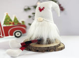 2-Pack Christmas Gnome Decorations - Red & White Long Leg Faceless Santa Elf Plush Ornaments V888-ELOSUNG38159