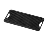 Reversible Grill/Griddle, 20x10 inch Pre-Seasoned Cast Iron Griddle, Portable Rectangular Pan with V952-SMJP2010INCHFUIXPV0