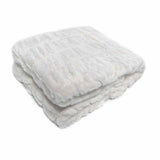 Harper Soft Ruched Pattern Faux Fur Throw Rug 127 x 152 cm White V442-ATX-THROW-HARPER-WHITE-RE