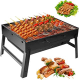 1 Piece Foldable Charcoal Grill, Stainless Steel Tabletop BBQ for Camping, Picnics, Gardens and V1189-LC-HW-00317