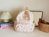 Bow Backpack For Women,3pcs Set Coquette Aesthetic Nylon Rucksack Casual Cute Back Pack With Bow V1192-AZ-W-24033