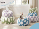 50cm Round Pet Bed Purple & White Checkerboard - Soft Plush Donut Cuddler for Small Dogs & Cats V888-ELOSUNG41380