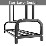 Black Heavy Duty Metal Double Clothes Rail Rack Garment Hanging Shoe Storage Shelf AU V201-QHGMMOREONE031