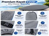 Heavy-Duty 600D Oxford Kayak Cover Waterproof UV-Resistant Canoe Protector with Storage Bag, V1341-ZY-WUVTVDU3-BLACK-A