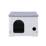 i.Pet Cat House Enclosed Shelter Plastic Nest Stackable Bench Box Outdoor Indoor Grey PET-CH-PE38-GY