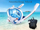 Adult Full Face Snorkel Mask Dual Tube 180&deg Panoramic Anti-Fog, Unisex Snorkelling Gear for Outdoor V1232-FQJ-005
