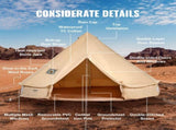 Canvas Bell Tent 5m/16.4ft 4-Season Camping Yurt Tent with Stove Jack V952-FBZXZP5MMGBZ364SNV0